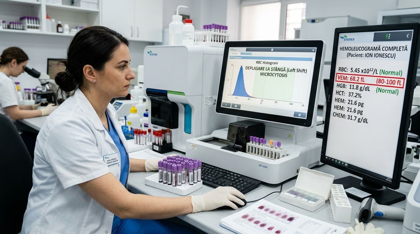 Volumul eritrocitar mediu scăzut și anemia microcitară din hemoleucogramă